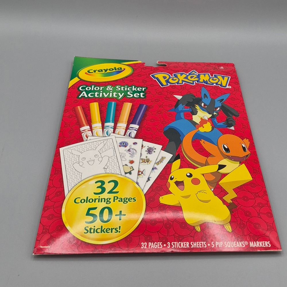 Crayola Pokemon Color & Sticker Activity Set 32 Pages 50 Stickers 5 Markers 2022